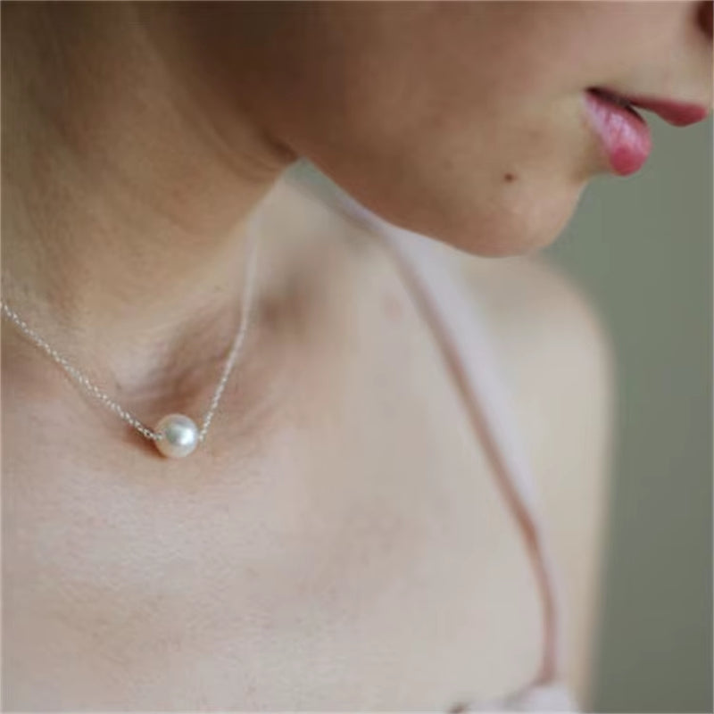 2023 Trend Elegant Jewelry Wedding Big Pearl Necklace for Women Fashion Imitation Pearl Green Rose Color Stone Choker Necklace