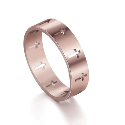 Hollow Cross Men'S Ring Women Supernatural Jesus Stainless Steel Engagement Couple Rings 2025 Jewelry Anniversary Gifts
