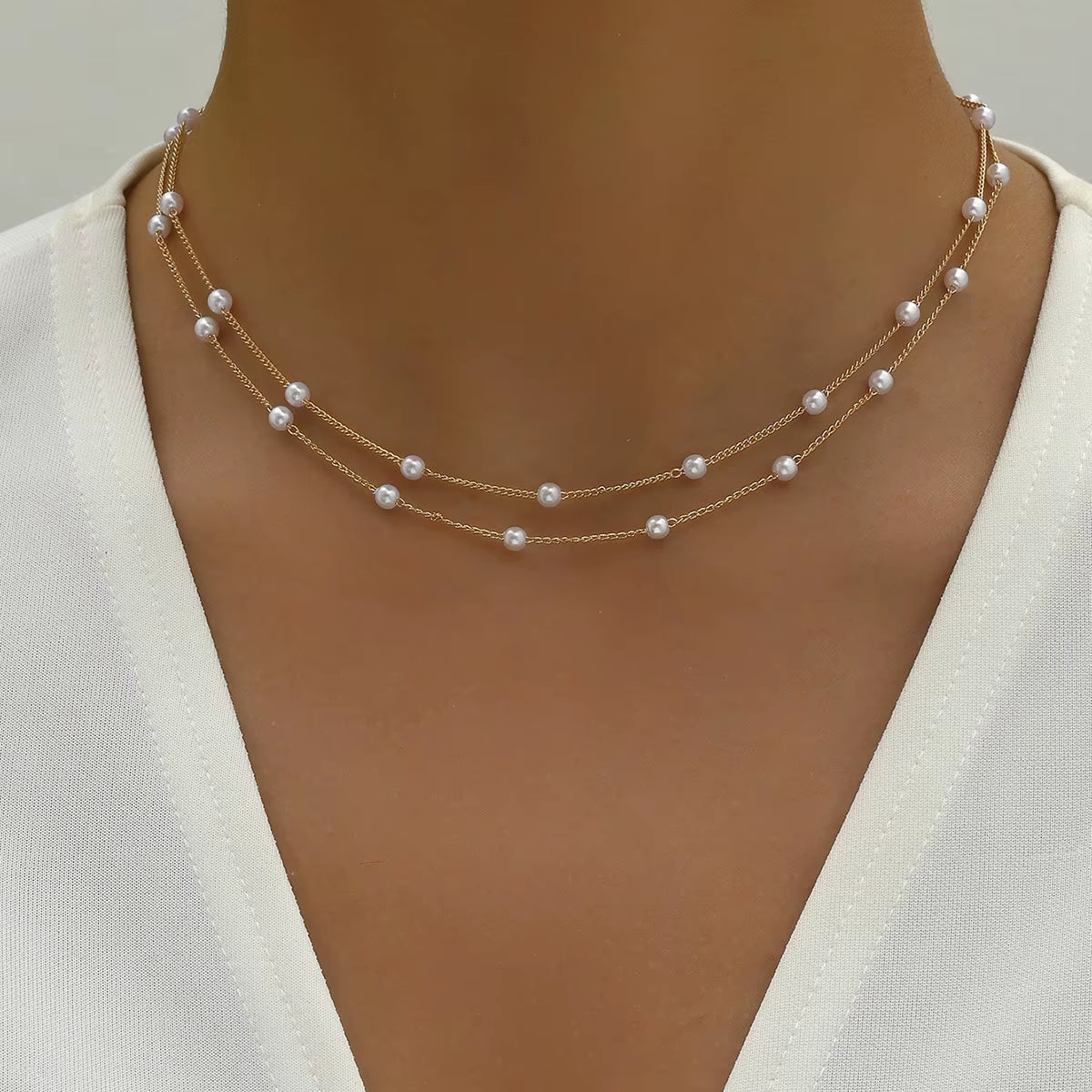 2023 Trend Elegant Jewelry Wedding Big Pearl Necklace for Women Fashion Imitation Pearl Green Rose Color Stone Choker Necklace